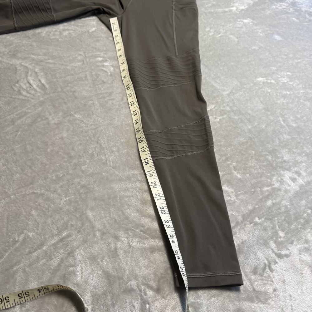 Athleta Inclination Moto Tight Olive Green Leggings Sz M Womens Athletic Ribbed - Picture 2 of 9
